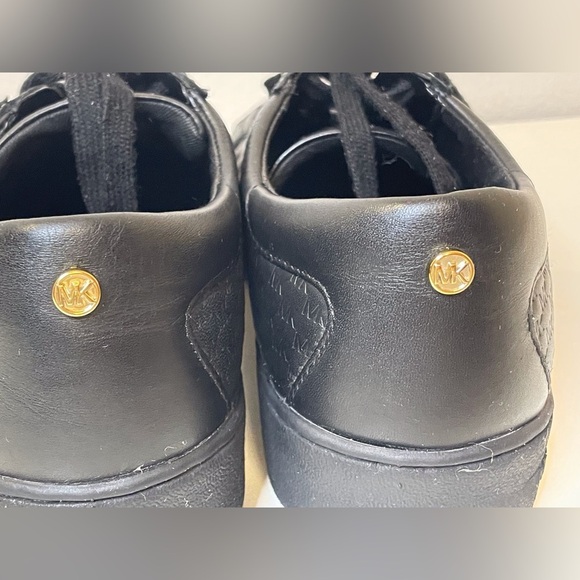 MICHAEL Michael Kors Colby Signature Logo‎ Black Leather Sneakers Size 6.5 - Picture 5 of 9